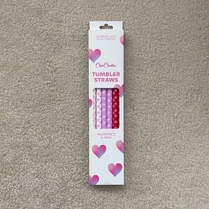 CharCharms Valentine’s Day 30oz Tumbler Bottle Straws - 6 Pack